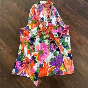 floral silk tank